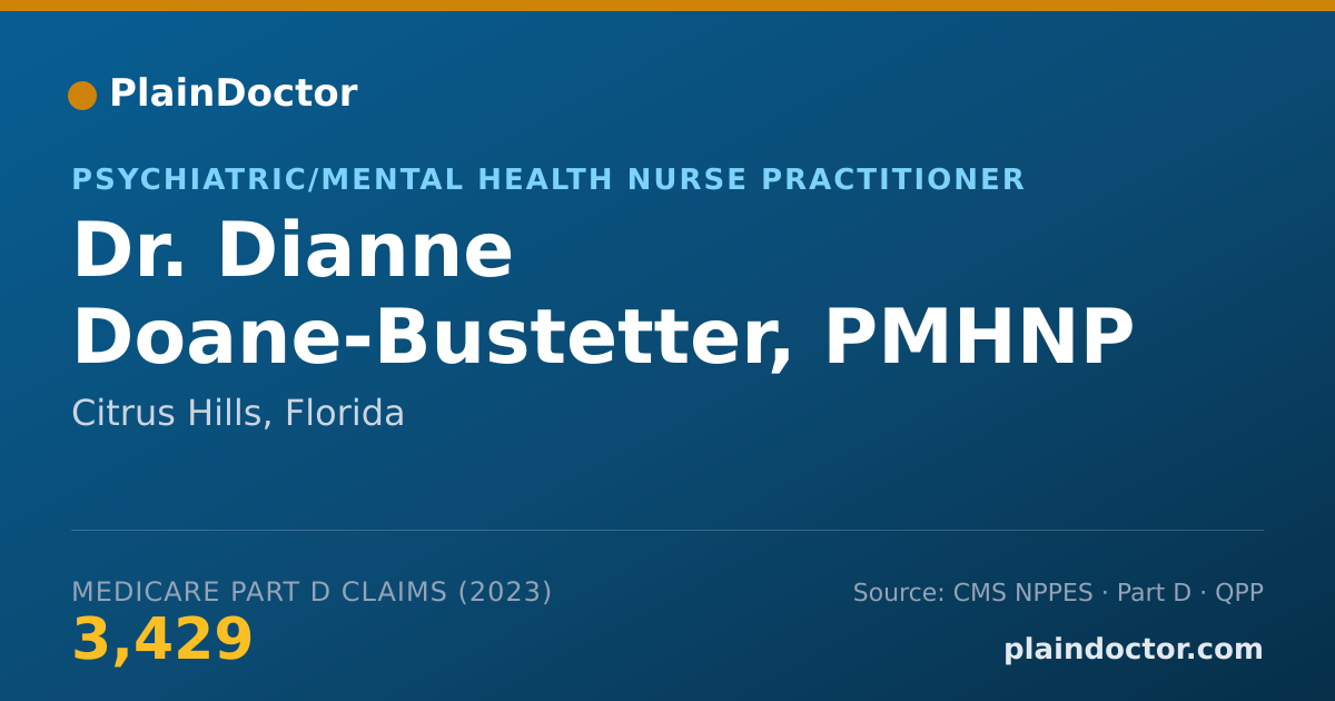 Shareable card for Dianne Doane-Bustetter, PMHNP - Psychiatric/Mental Health Nurse Practitioner, Citrus Hills, FL