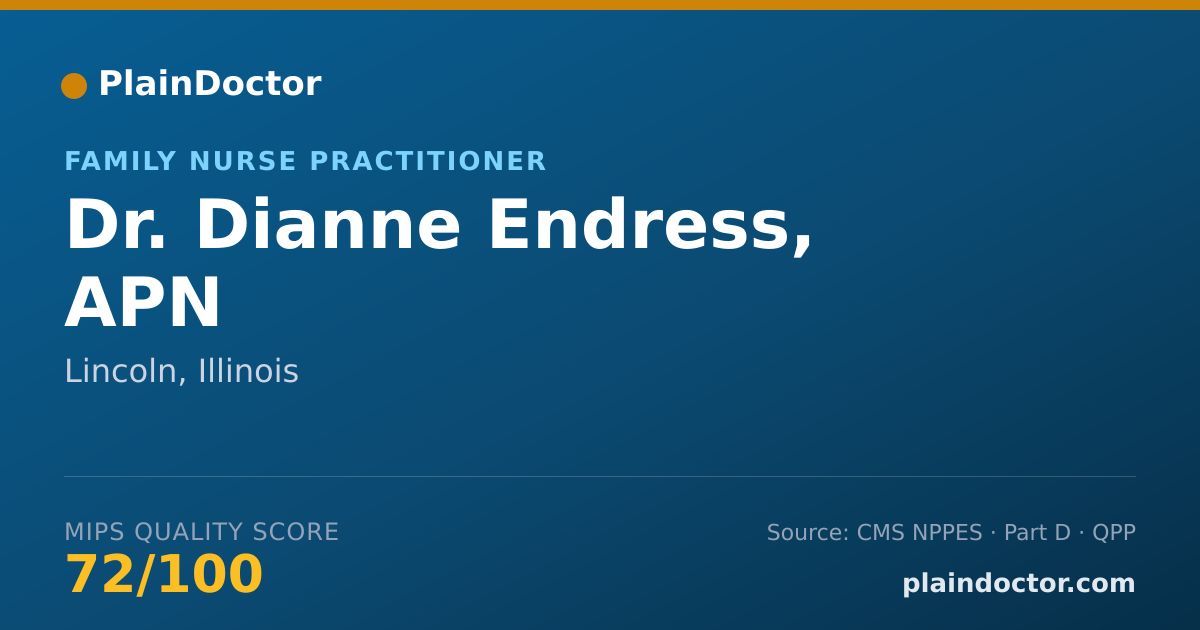 Shareable card for Dianne Endress, APN - Family Nurse Practitioner, Lincoln, IL