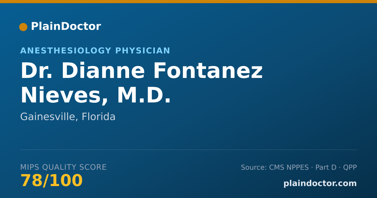 Shareable card for Dianne Fontanez Nieves, M.D. - Anesthesiology Physician, Gainesville, FL