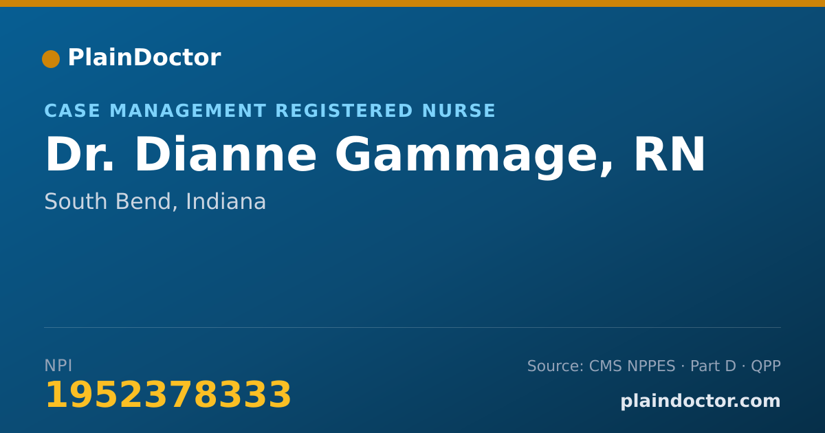 Shareable card for Dianne Gammage, RN - Case Management Registered Nurse, South Bend, IN