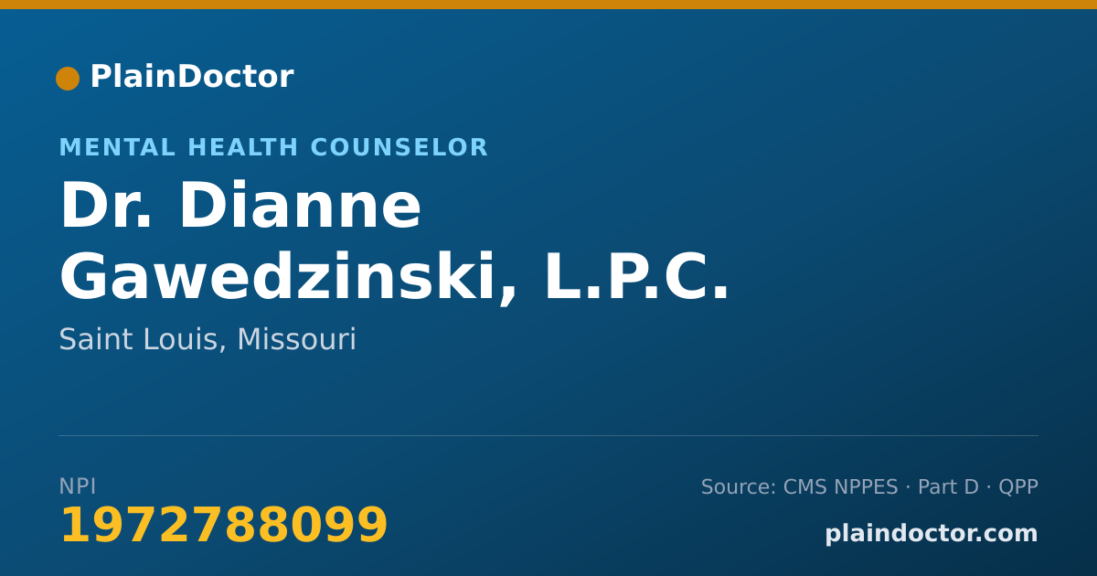 Shareable card for Dianne Gawedzinski, L.P.C. - Mental Health Counselor, Saint Louis, MO
