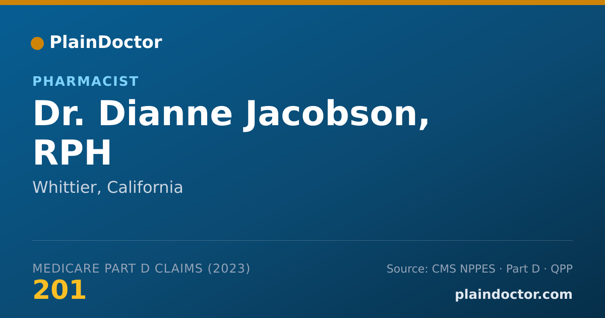 Shareable card for Dianne Jacobson, RPH - Pharmacist, Whittier, CA