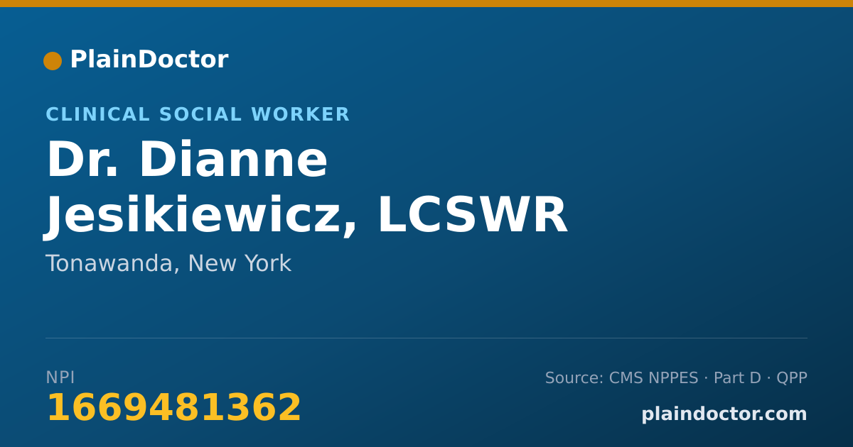 Shareable card for Dianne Jesikiewicz, LCSWR - Clinical Social Worker, Tonawanda, NY
