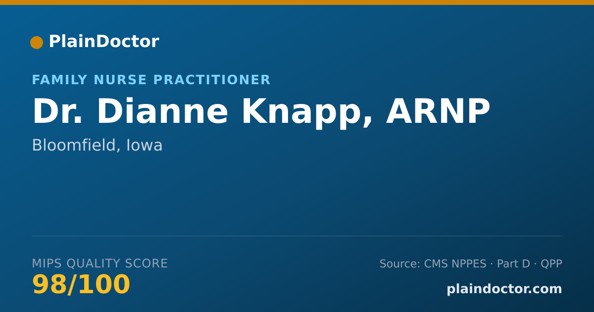 Shareable card for Dianne Knapp, ARNP - Family Nurse Practitioner, Bloomfield, IA