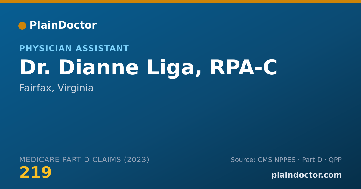 Shareable card for Dianne Liga, RPA-C - Physician Assistant, Fairfax, VA