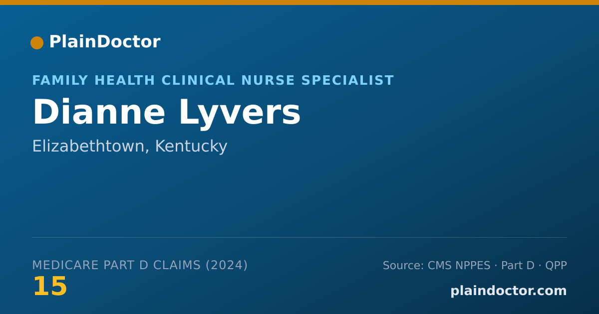 Shareable card for Dianne Lyvers - Family Health Clinical Nurse Specialist, Elizabethtown, KY