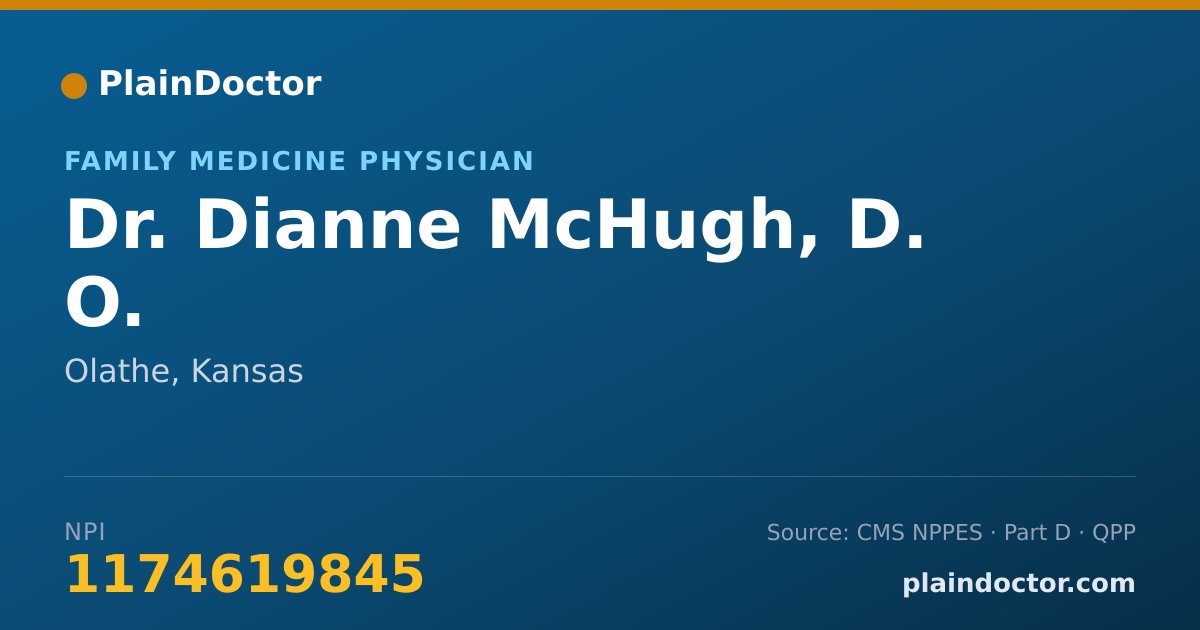 Shareable card for Dianne McHugh, D. O. - Family Medicine Physician, Olathe, KS