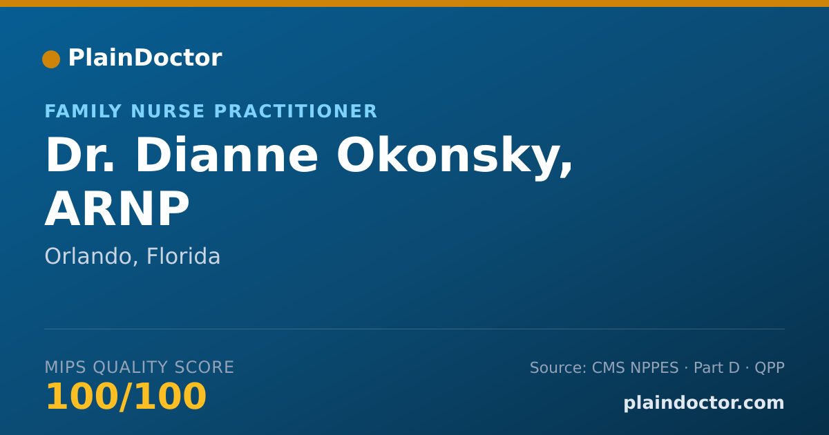 Shareable card for Dianne Okonsky, ARNP - Family Nurse Practitioner, Orlando, FL