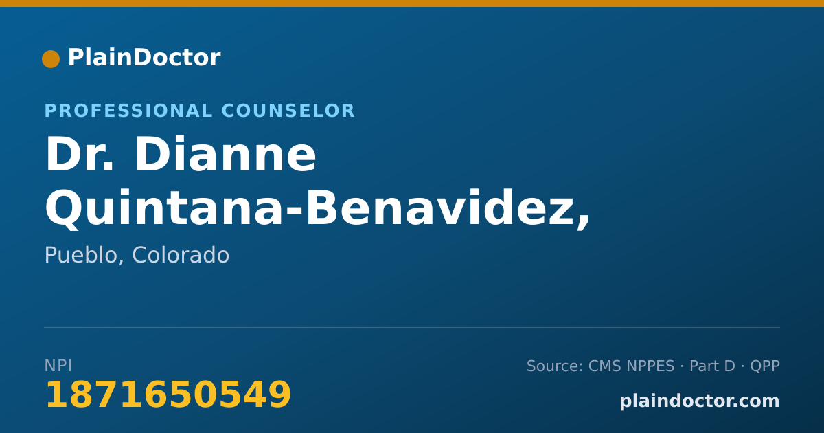Shareable card for Dianne Quintana-Benavidez, L.P.C. - Professional Counselor, Pueblo, CO