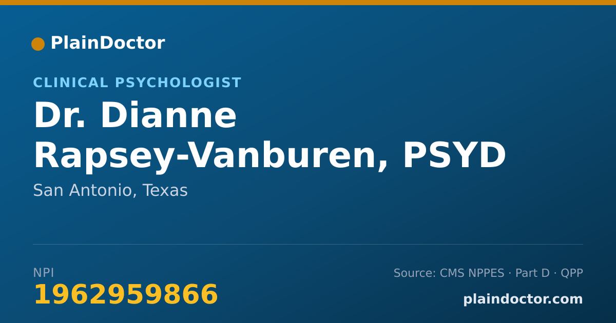 Shareable card for Dianne Rapsey-Vanburen, PSYD - Clinical Psychologist, San Antonio, TX