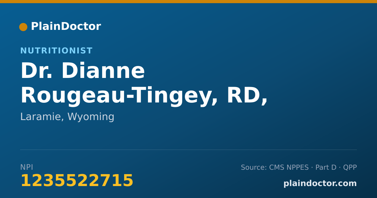 Shareable card for Dianne Rougeau-Tingey, RD, LD, CDE - Nutritionist, Laramie, WY
