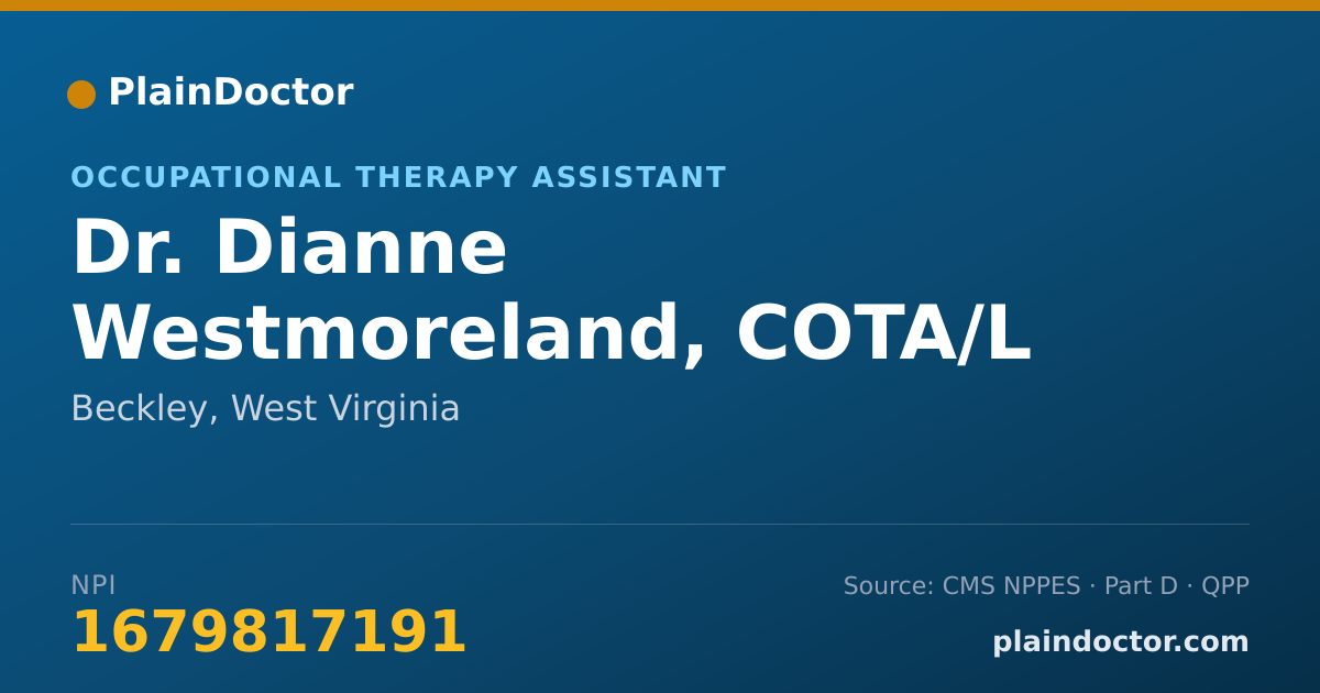 Shareable card for Dianne Westmoreland, COTA/L - Occupational Therapy Assistant, Beckley, WV