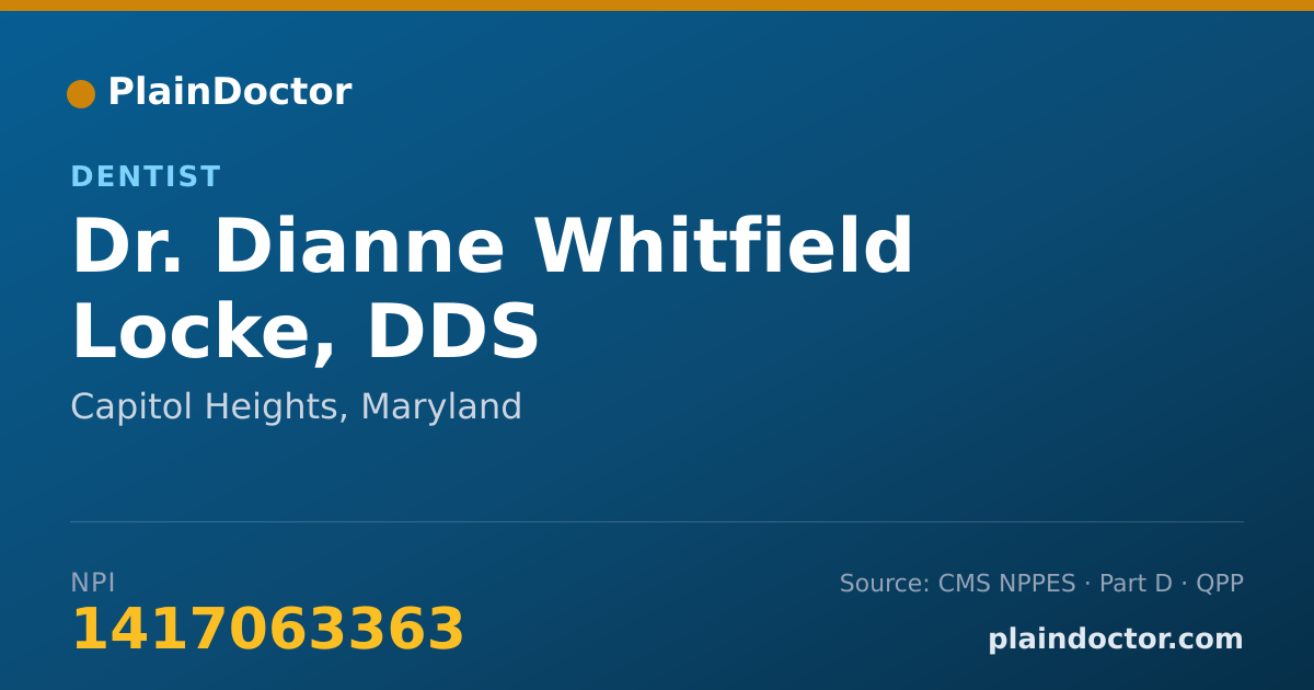 Shareable card for Dianne Whitfield Locke, DDS - Dentist, Capitol Heights, MD