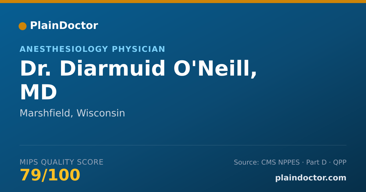 Shareable card for Diarmuid O'Neill, MD - Anesthesiology Physician, Marshfield, WI