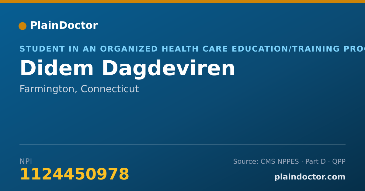 Shareable card for Didem Dagdeviren - Student in an Organized Health Care Education/Training Program, Farmington, CT