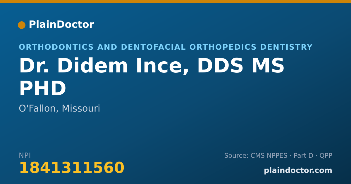 Shareable card for Didem Ince, DDS MS PHD - Orthodontics and Dentofacial Orthopedics Dentistry, O'Fallon, MO