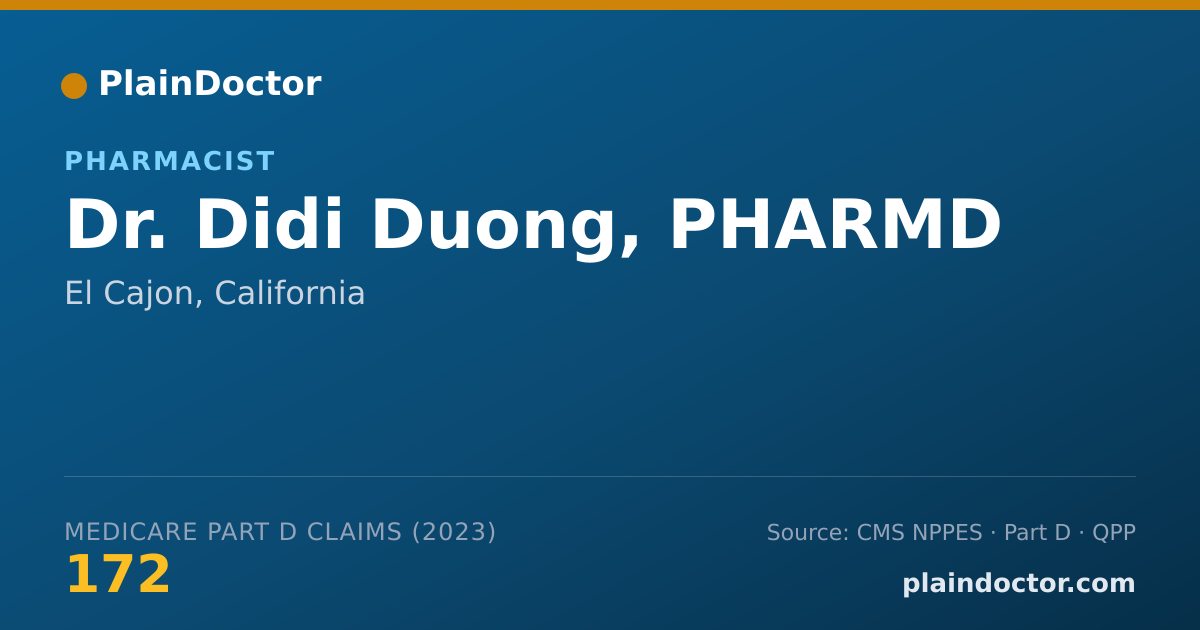 Shareable card for Didi Duong, PHARMD - Pharmacist, El Cajon, CA