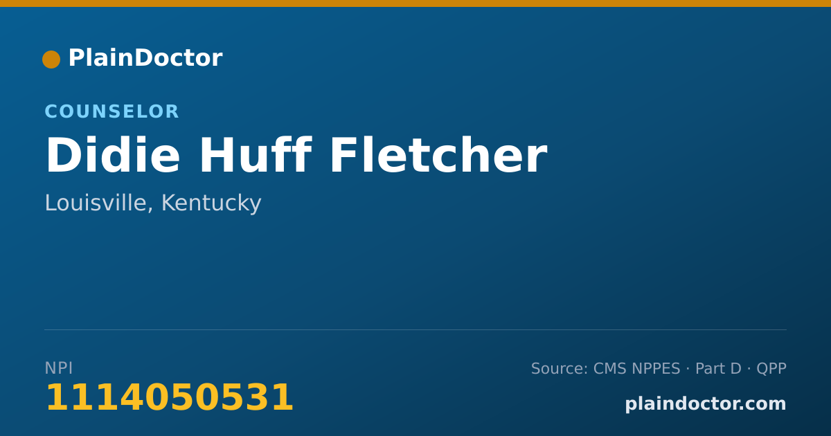 Shareable card for Didie Huff Fletcher - Counselor, Louisville, KY