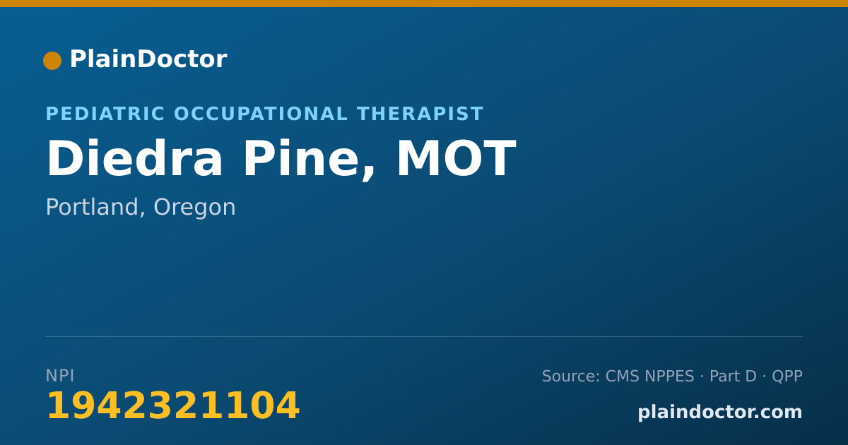 Shareable card for Diedra Pine, MOT - Pediatric Occupational Therapist, Portland, OR