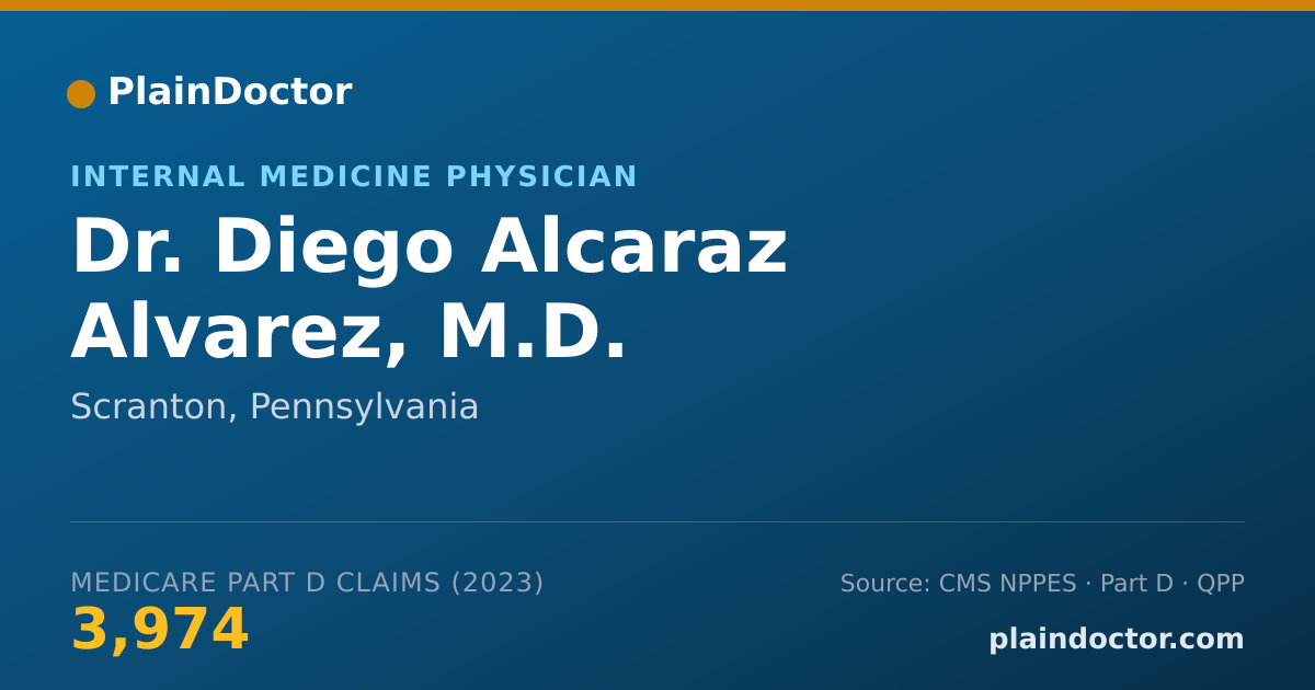Shareable card for Diego Alcaraz Alvarez, M.D. - Internal Medicine Physician, Scranton, PA
