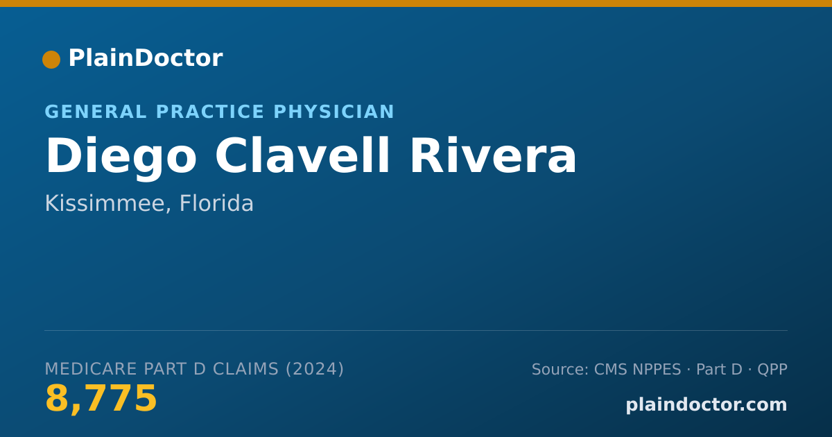 Shareable card for Diego Clavell Rivera - General Practice Physician, Kissimmee, FL