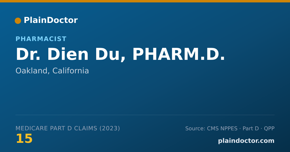 Shareable card for Dien Du, PHARM.D. - Pharmacist, Oakland, CA