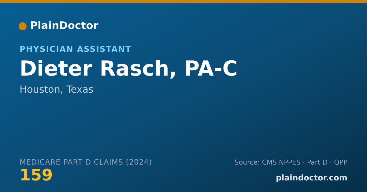 Shareable card for Dieter Rasch, PA-C - Physician Assistant, Houston, TX