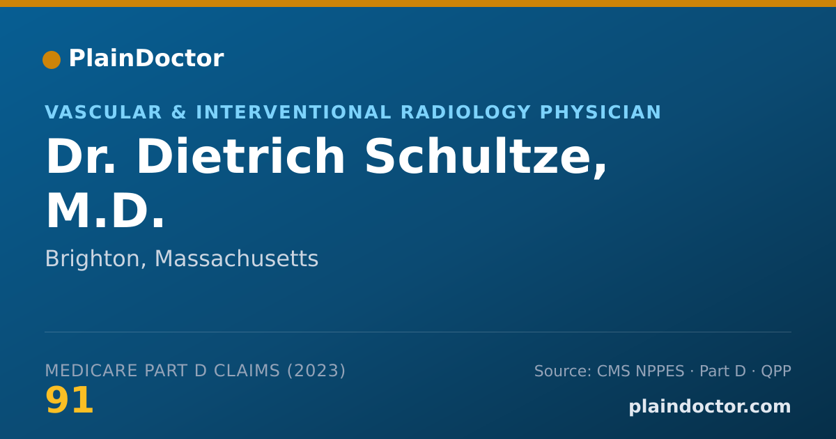Shareable card for Dietrich Schultze, M.D. - Vascular & Interventional Radiology Physician, Brighton, MA