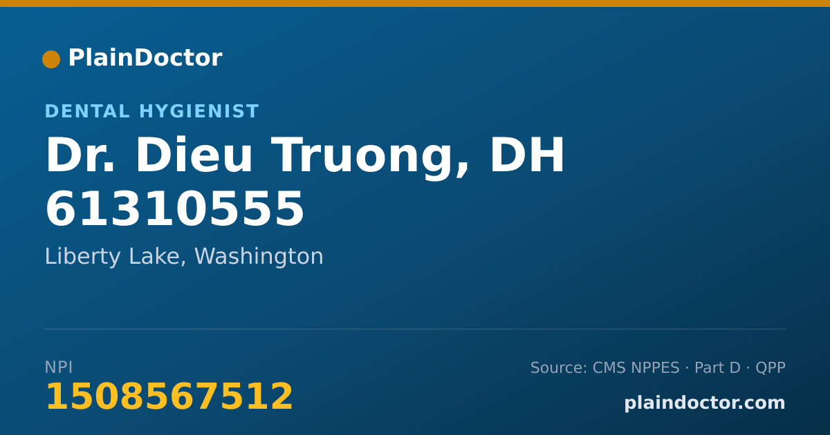 Shareable card for Dieu Truong, DH 61310555 - Dental Hygienist, Liberty Lake, WA