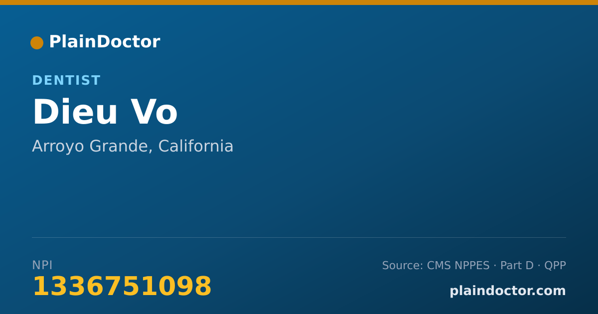 Shareable card for Dieu Vo - Dentist, Arroyo Grande, CA