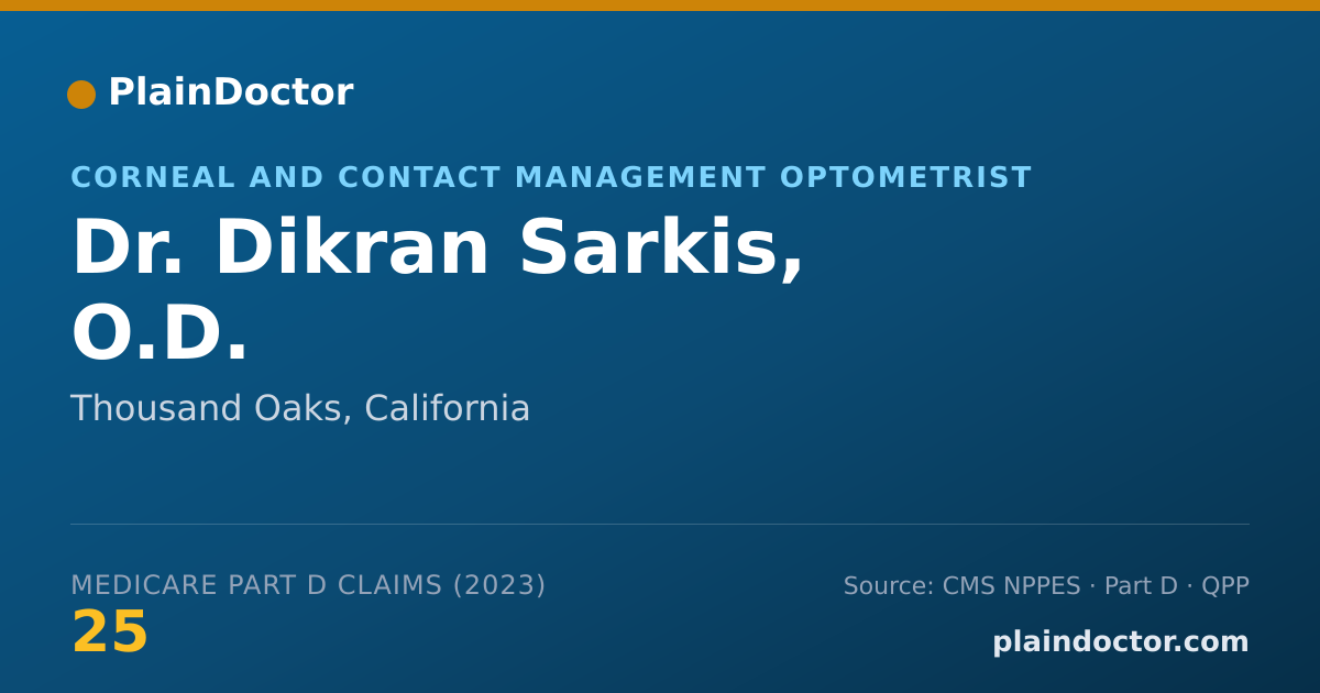 Shareable card for Dikran Sarkis, O.D. - Corneal and Contact Management Optometrist, Thousand Oaks, CA