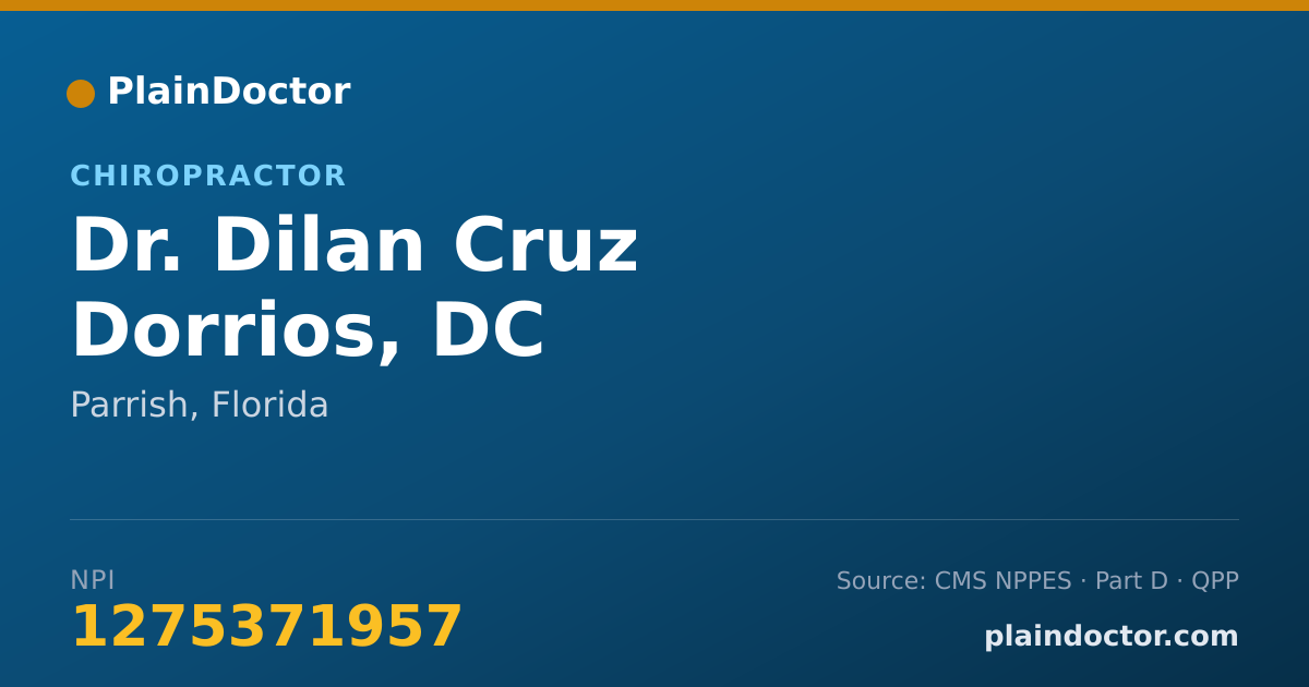 Shareable card for Dilan Cruz Dorrios, DC - Chiropractor, Parrish, FL