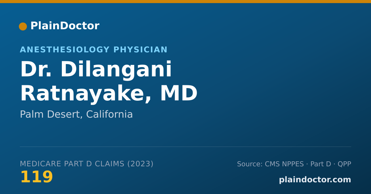 Shareable card for Dilangani Ratnayake, MD - Anesthesiology Physician, Palm Desert, CA