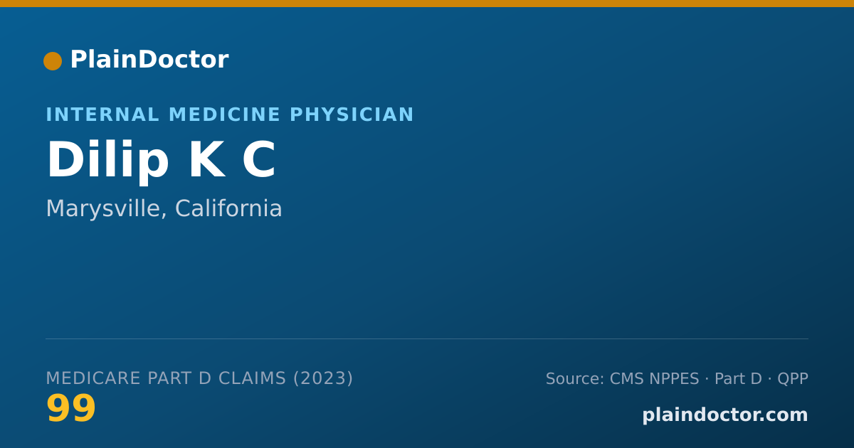 Shareable card for Dilip K C - Internal Medicine Physician, Marysville, CA