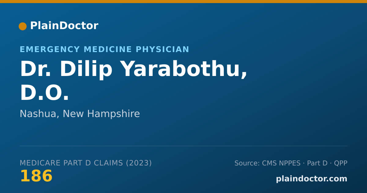 Shareable card for Dilip Yarabothu, D.O. - Emergency Medicine Physician, Nashua, NH