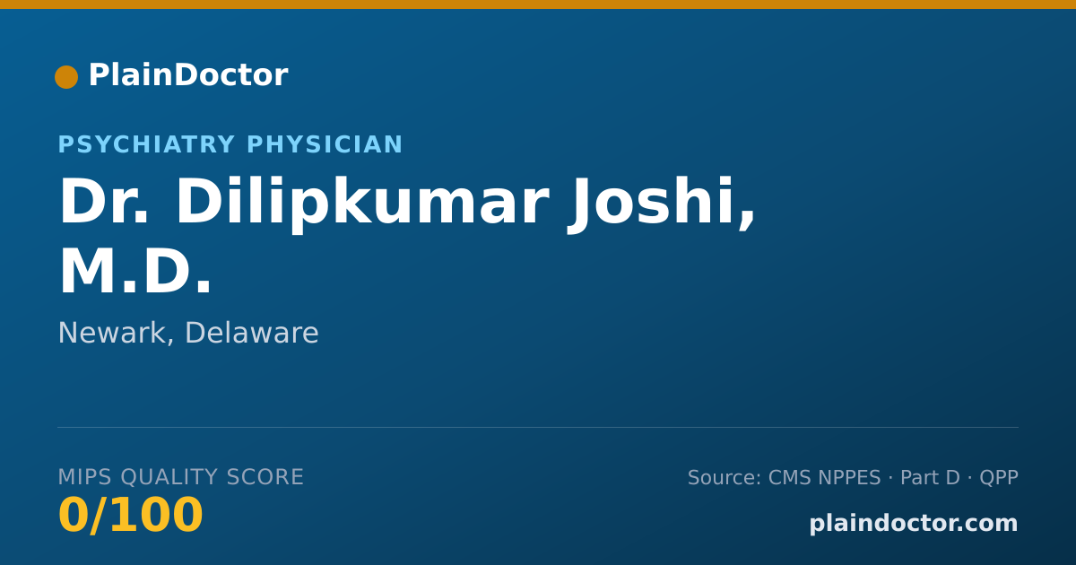 Shareable card for Dilipkumar Joshi, M.D. - Psychiatry Physician, Newark, DE
