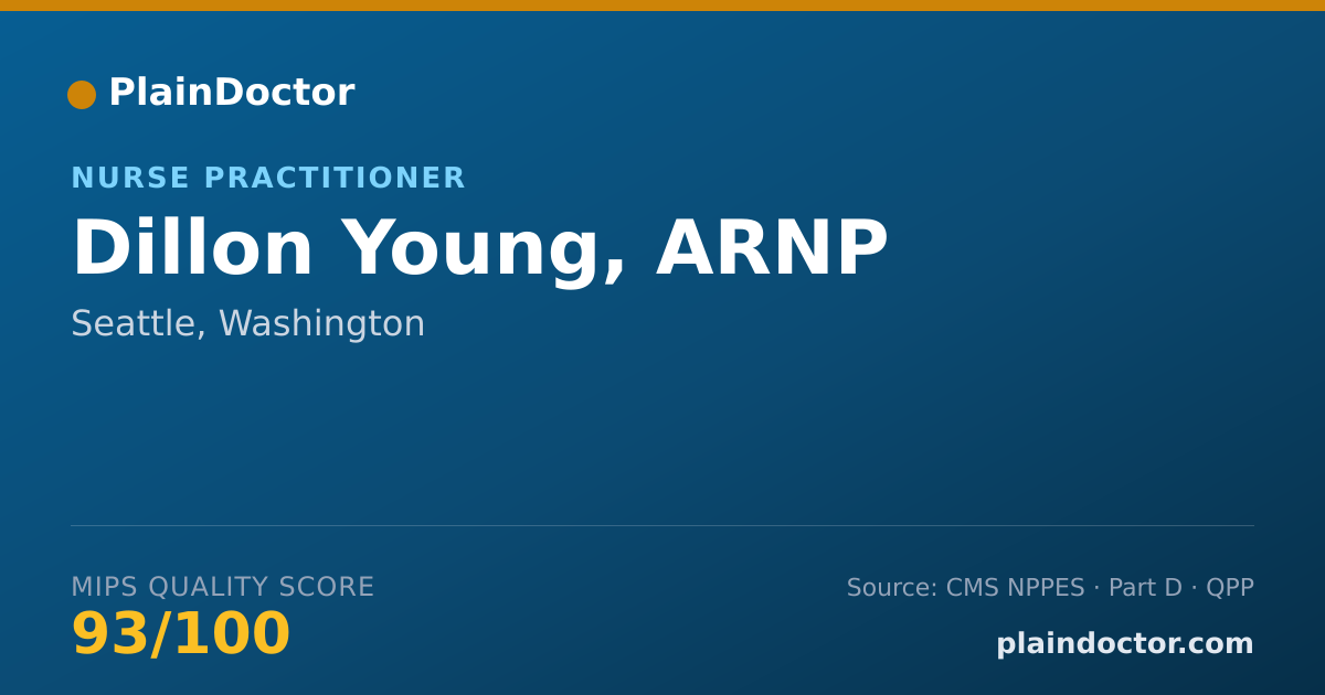 Shareable card for Dillon Young, ARNP - Nurse Practitioner, Seattle, WA