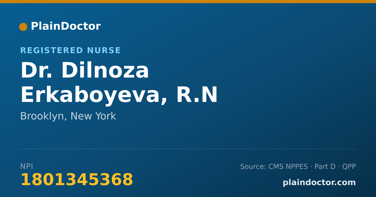 Shareable card for Dilnoza Erkaboyeva, R.N - Registered Nurse, Brooklyn, NY
