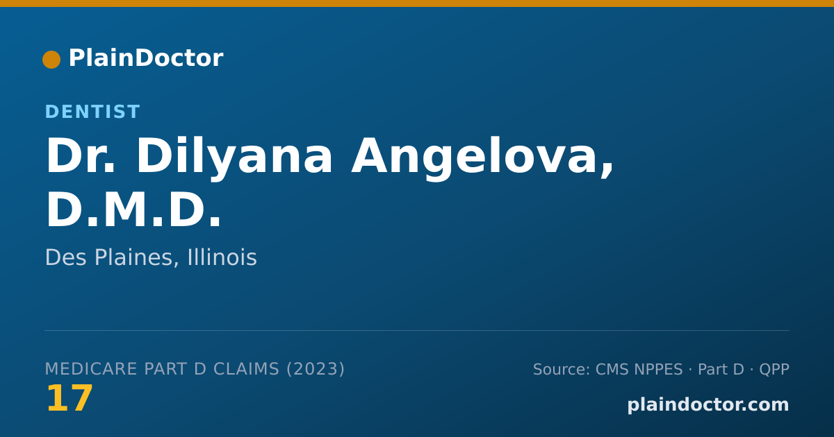 Shareable card for Dilyana Angelova, D.M.D. - Dentist, Des Plaines, IL