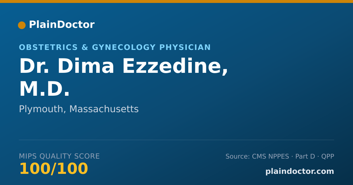 Shareable card for Dima Ezzedine, M.D. - Obstetrics & Gynecology Physician, Plymouth, MA