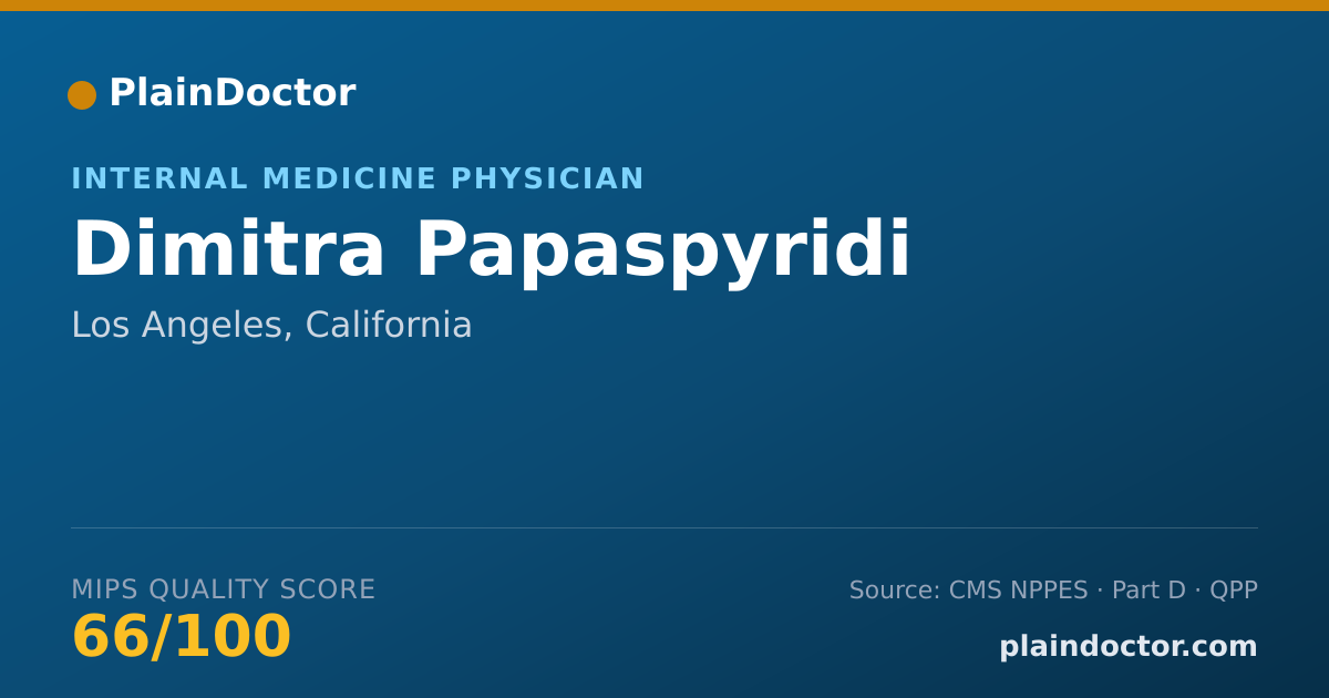 Shareable card for Dimitra Papaspyridi - Internal Medicine Physician, Los Angeles, CA