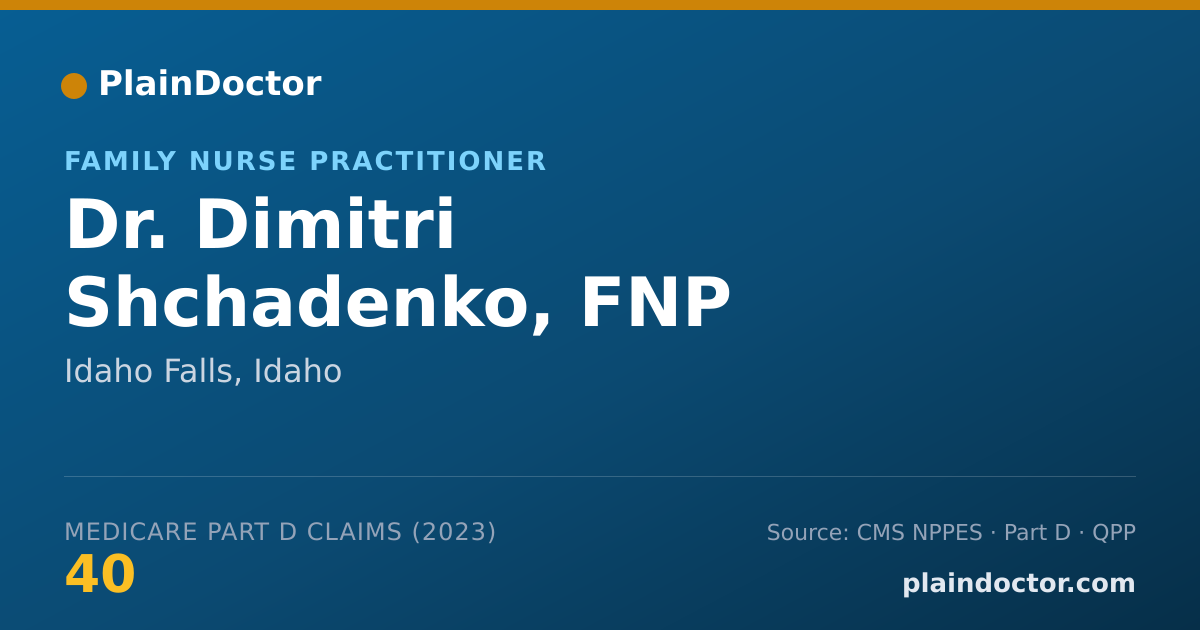 Shareable card for Dimitri Shchadenko, FNP - Family Nurse Practitioner, Idaho Falls, ID