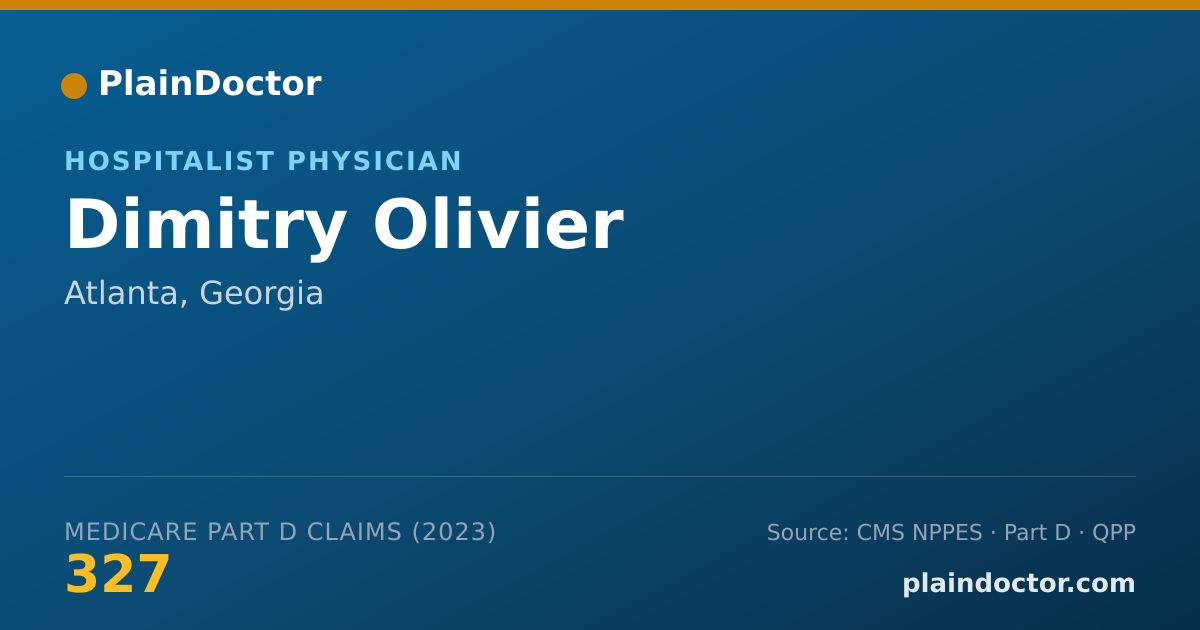 Shareable card for Dimitry Olivier - Hospitalist Physician, Atlanta, GA