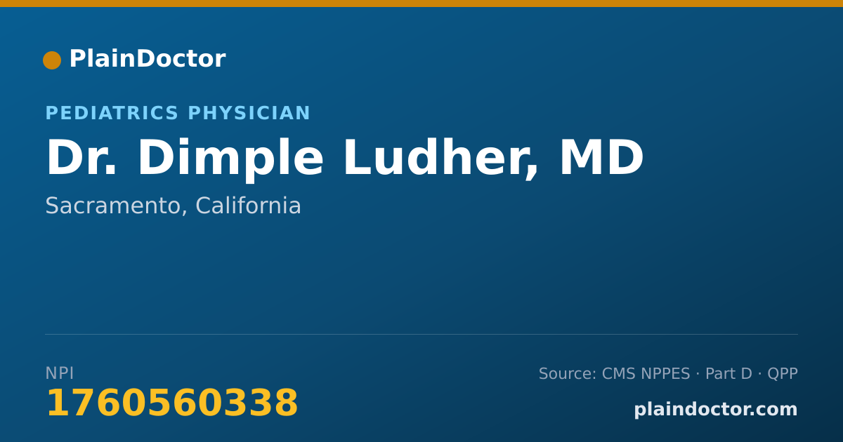 Shareable card for Dimple Ludher, MD - Pediatrics Physician, Sacramento, CA