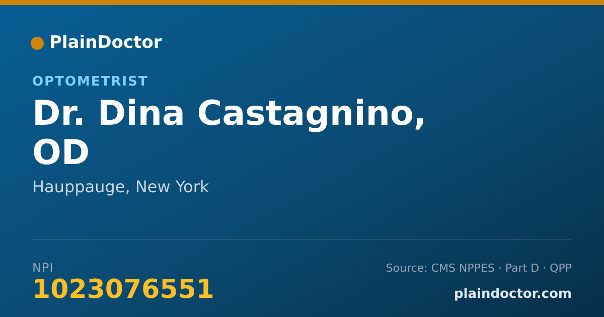 Shareable card for Dina Castagnino, OD - Optometrist, Hauppauge, NY
