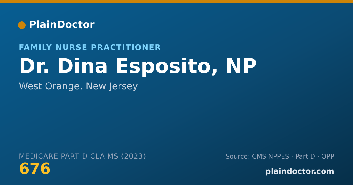 Shareable card for Dina Esposito, NP - Family Nurse Practitioner, West Orange, NJ