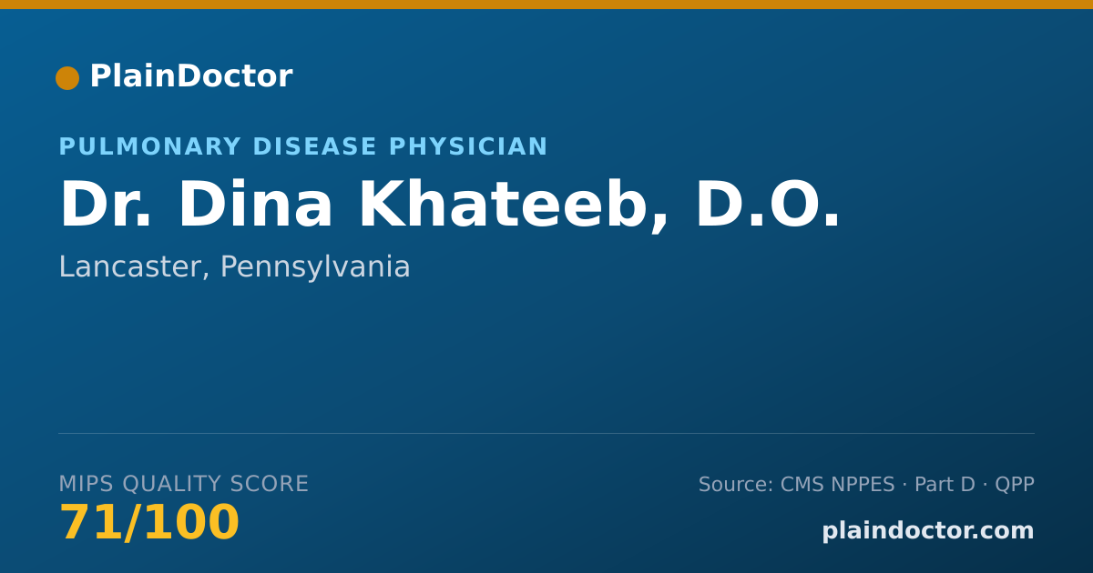 Shareable card for Dina Khateeb, D.O. - Internal Medicine Physician, Lancaster, PA