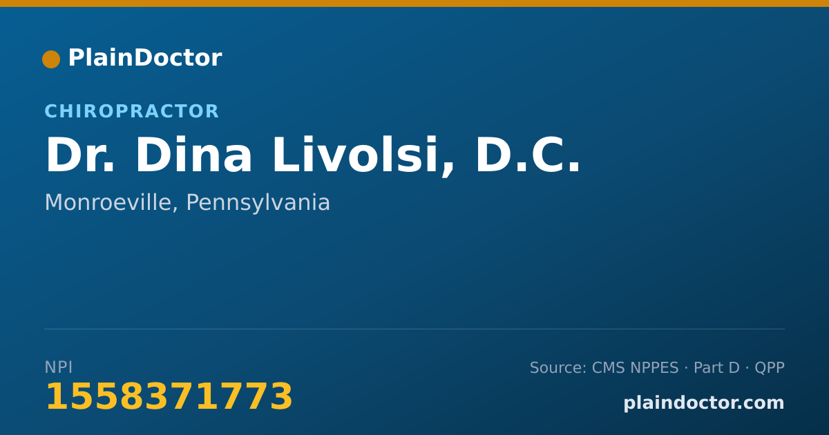 Shareable card for Dina Livolsi, D.C. - Chiropractor, Monroeville, PA