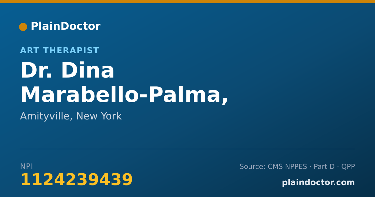 Shareable card for Dina Marabello-Palma, ATR-BC, LCAT - Art Therapist, Amityville, NY