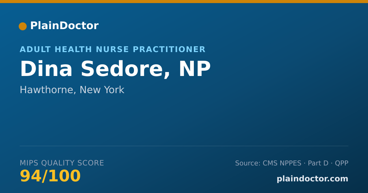 Shareable card for Dina Sedore, NP - Adult Health Nurse Practitioner, Hawthorne, NY